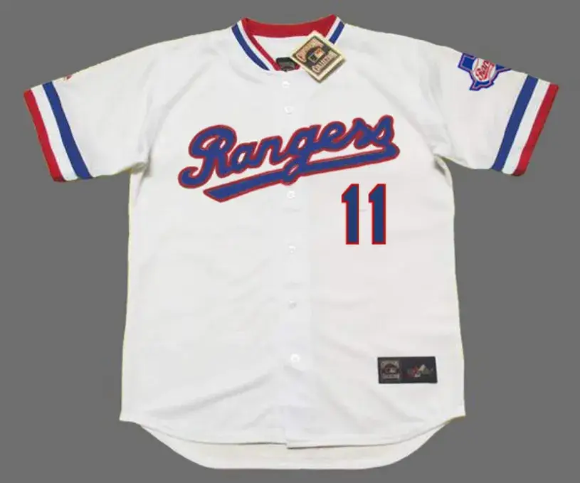 TOBY HARRAH Texas Rangers 1985 Home Majestic Throwback Baseball Jersey