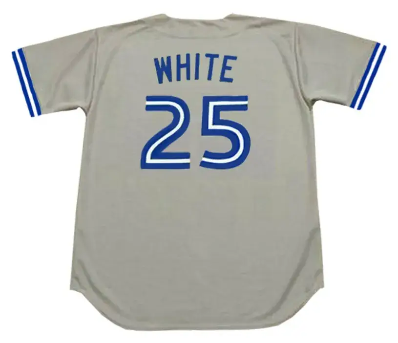 DEVON WHITE Toronto Blue Jays 1993 Majestic Throwback Away Baseball Jersey