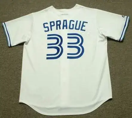 ED SPRAGUE Toronto Blue Jays 1993 Majestic Cooperstown Home Baseball Jersey 