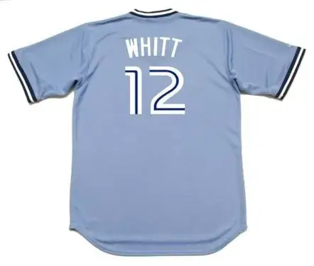 ERNIE WHITT Toronto Blue Jays 1988 Majestic Cooperstown Away Baseball Jersey 