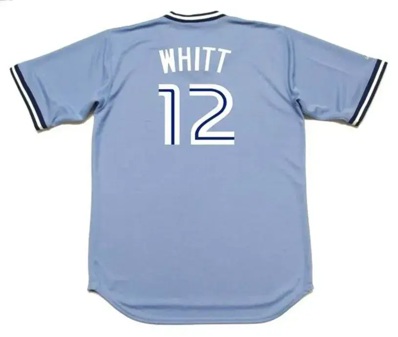 ERNIE WHITT Toronto Blue Jays 1988 Majestic Cooperstown Away Baseball Jersey 