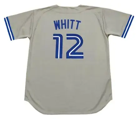 ERNIE WHITT Toronto Blue Jays 1989 Majestic Throwback Away Baseball Jersey