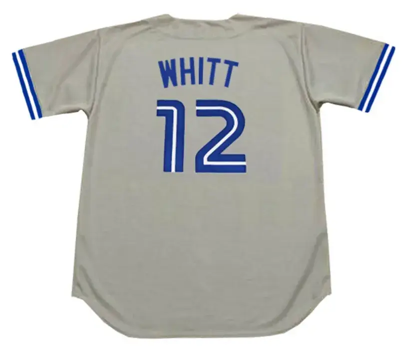 ERNIE WHITT Toronto Blue Jays 1989 Majestic Throwback Away Baseball Jersey