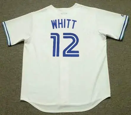 ERNIE WHITT Toronto Blue Jays 1989 Majestic Throwback Home Baseball Jersey 