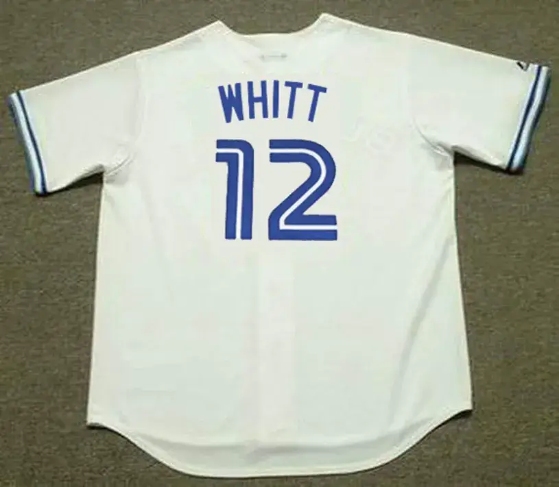 ERNIE WHITT Toronto Blue Jays 1989 Majestic Throwback Home Baseball Jersey 