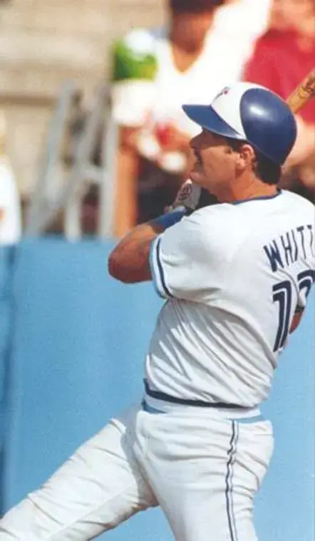 ERNIE WHITT Toronto Blue Jays 1989 Majestic Throwback Home Baseball Jersey 