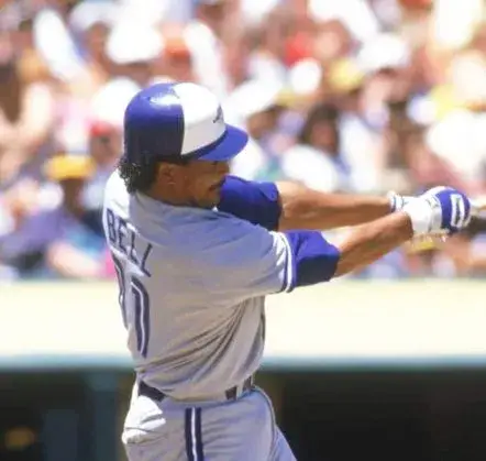 GEORGE BELL Toronto Blue Jays 1990 Majestic Throwback Away Baseball Jersey 