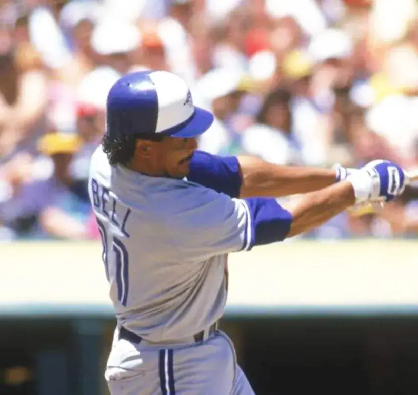 GEORGE BELL Toronto Blue Jays 1990 Majestic Throwback Away Baseball Jersey 