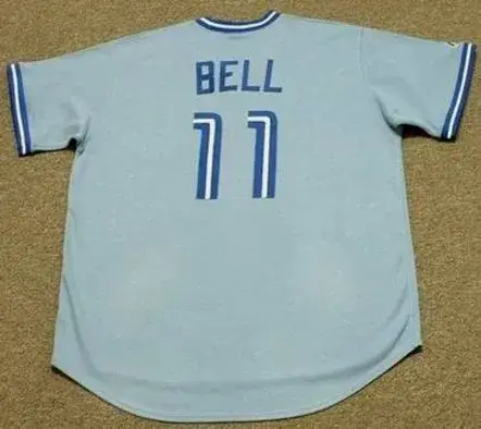 GEORGE BELL Toronto Blue Jays Majestic Cooperstown Throwback Away Baseball Jersey 