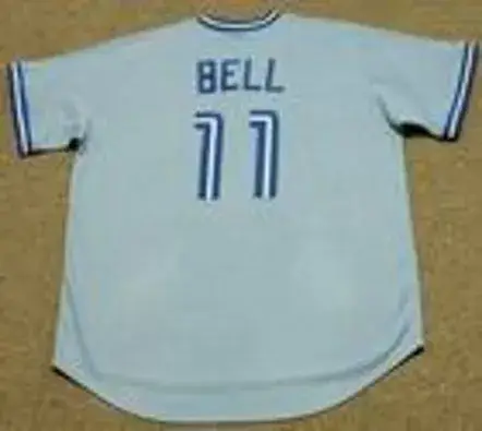 GEORGE BELL Toronto Blue Jays Majestic Cooperstown Throwback Away Baseball Jersey 