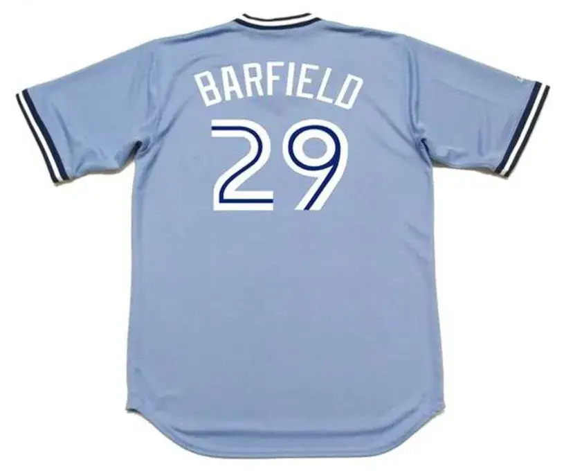 JESSE BARFIELD Toronto Blue Jays 1986 Majestic Cooperstown Away Baseball Jersey 