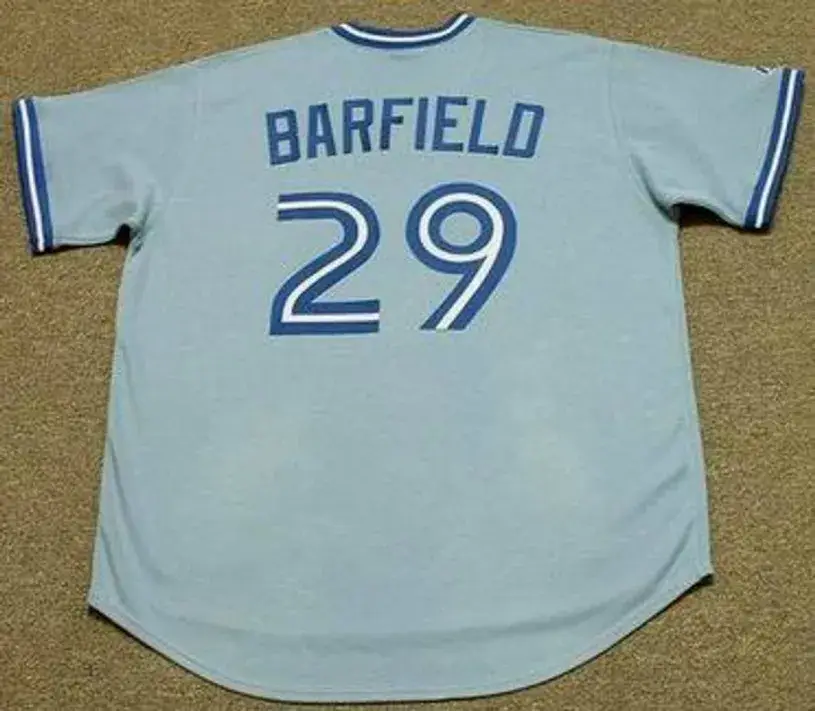 JESSE BARFIELD Toronto Blue Jays Majestic Away Cooperstown Throwback Jersey 