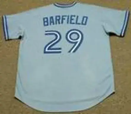 JESSE BARFIELD Toronto Blue Jays Majestic Away Cooperstown Throwback Jersey 