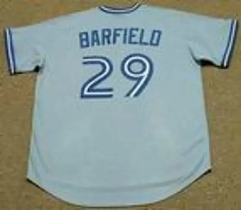 JESSE BARFIELD Toronto Blue Jays Majestic Away Cooperstown Throwback Jersey 