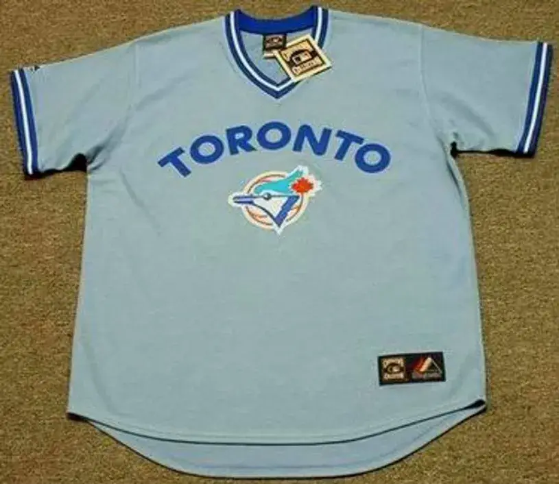 JOE CARTER Toronto Blue Jays Majestic Cooperstown Throwback Away Baseball Jersey
