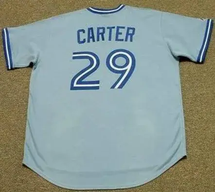JOE CARTER Toronto Blue Jays Majestic Cooperstown Throwback Away Baseball Jersey 