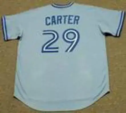 JOE CARTER Toronto Blue Jays Majestic Cooperstown Throwback Away Baseball Jersey 