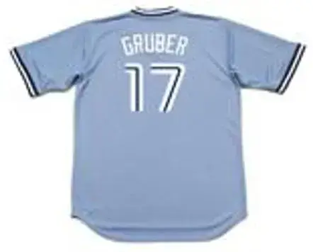 KELLY GRUBER Toronto Blue Jays 1988 Majestic Cooperstown Away Baseball Jersey 