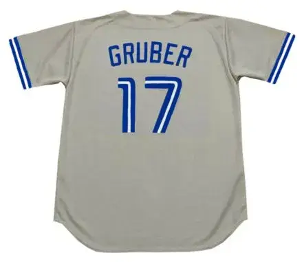KELLY GRUBER Toronto Blue Jays 1992 Majestic Throwback Away Baseball Jersey