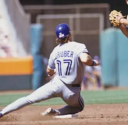 KELLY GRUBER Toronto Blue Jays 1992 Majestic Throwback Away Baseball Jersey 