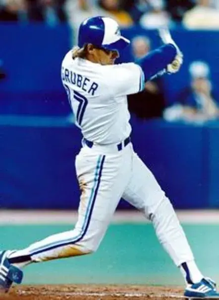 KELLY GRUBER Toronto Blue Jays 1992 Majestic Throwback Home Baseball Jersey 