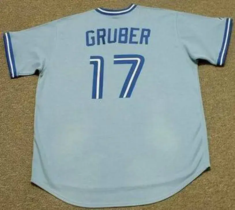 KELLY GRUBER Toronto Blue Jays Majestic Cooperstown Throwback Baseball Jersey 