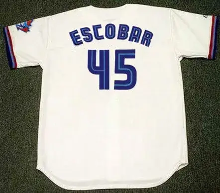 KELVIM ESCOBAR Toronto Blue Jays 1998 Majestic Throwback Home Baseball Jersey 