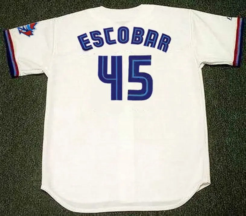 KELVIM ESCOBAR Toronto Blue Jays 1998 Majestic Throwback Home Baseball Jersey 