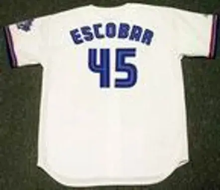 KELVIM ESCOBAR Toronto Blue Jays 1998 Majestic Throwback Home Baseball Jersey 
