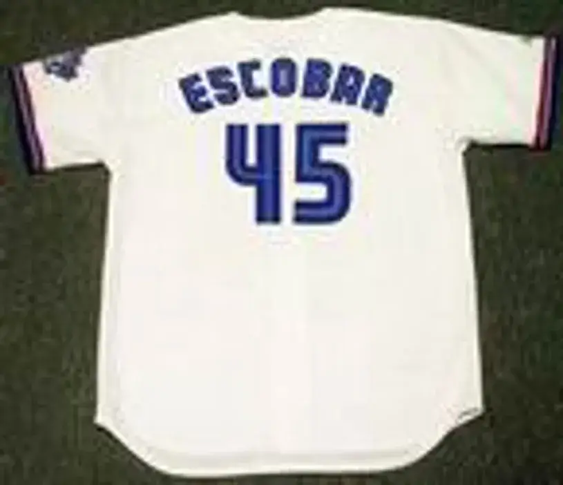 KELVIM ESCOBAR Toronto Blue Jays 1998 Majestic Throwback Home Baseball Jersey 