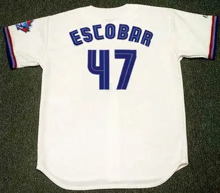 KELVIM ESCOBAR Toronto Blue Jays 1999 Majestic Throwback Home Baseball Jersey 