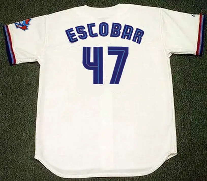 KELVIM ESCOBAR Toronto Blue Jays 1999 Majestic Throwback Home Baseball Jersey 