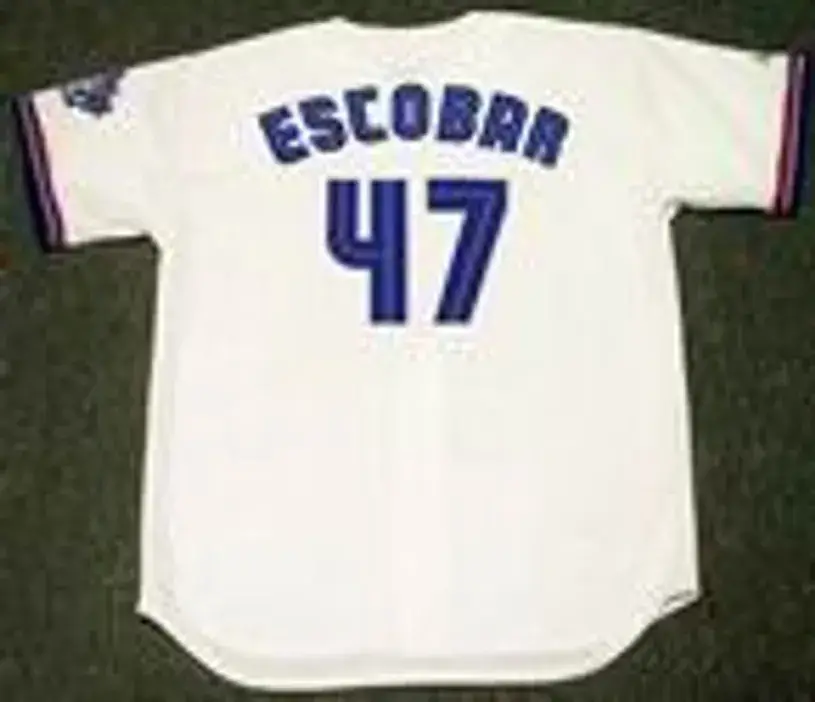 KELVIM ESCOBAR Toronto Blue Jays 1999 Majestic Throwback Home Baseball Jersey 