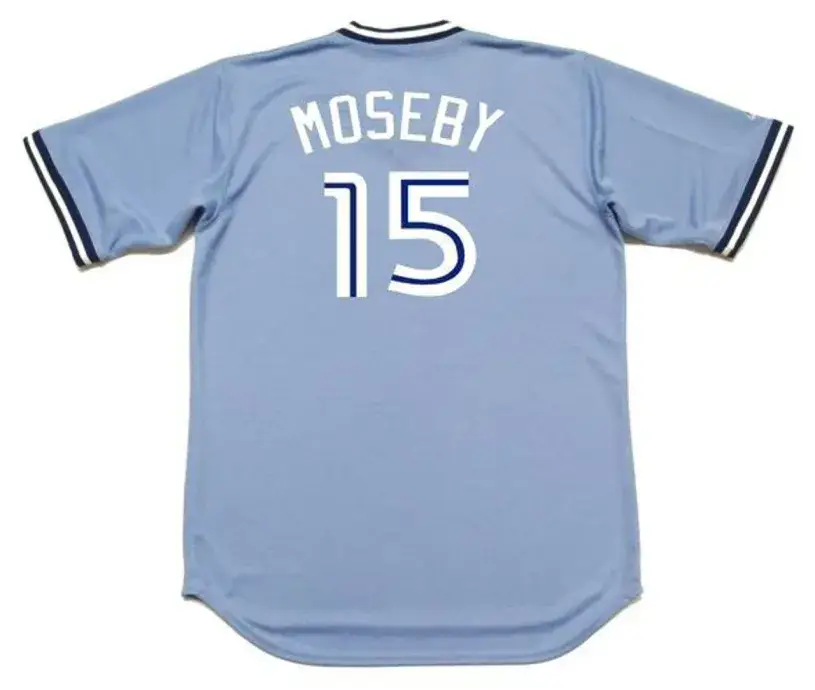 LLOYD MOSEBY Toronto Blue Jays 1983 Majestic Cooperstown Away Baseball Jersey 
