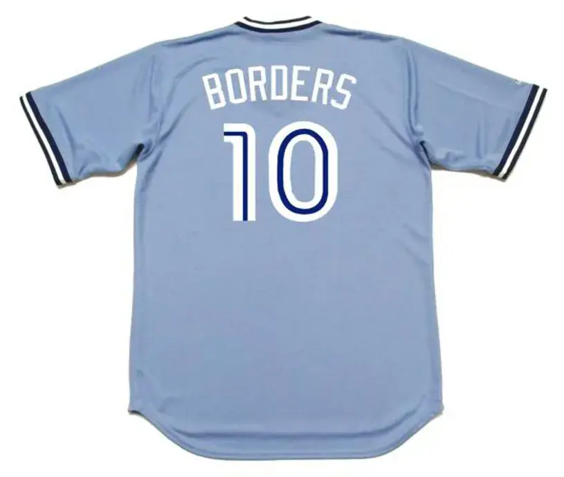 PAT BORDERS Toronto Blue Jays 1988 Majestic Cooperstown Away Baseball Jersey 