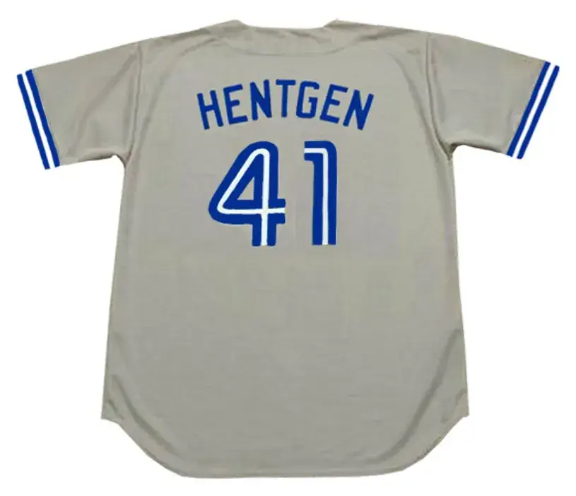 PAT HENTGEN Toronto Blue Jays 1993 Away Majestic Throwback Baseball Jersey