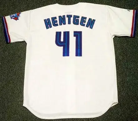 PAT HENTGEN Toronto Blue Jays 1997 Majestic Throwback Home Baseball Jersey 