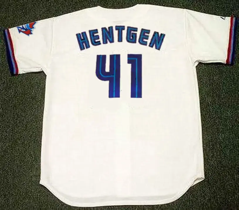 PAT HENTGEN Toronto Blue Jays 1997 Majestic Throwback Home Baseball Jersey 
