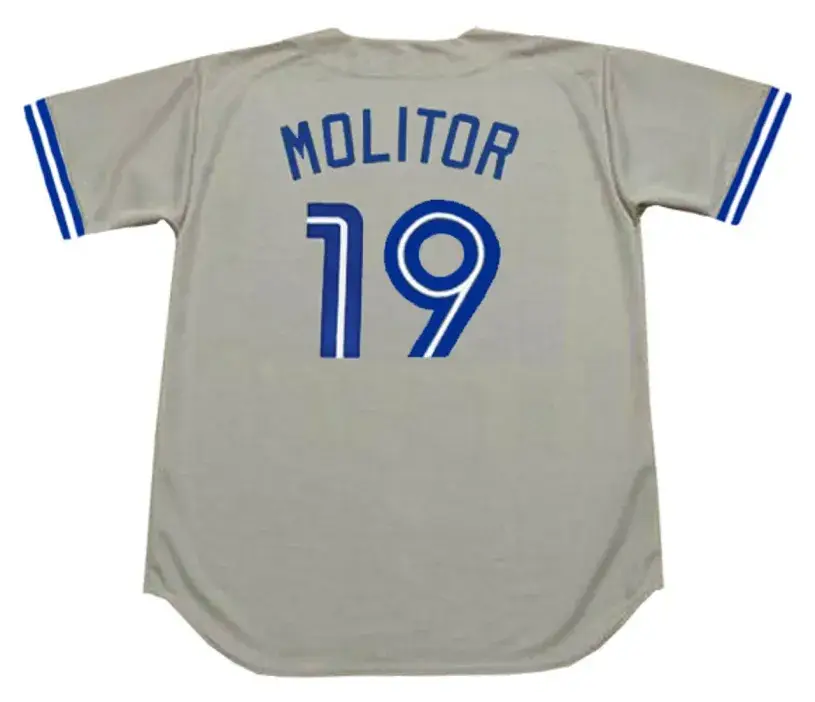 PAUL MOLITOR Toronto Blue Jays 1993 Majestic Throwback Away Baseball Jersey