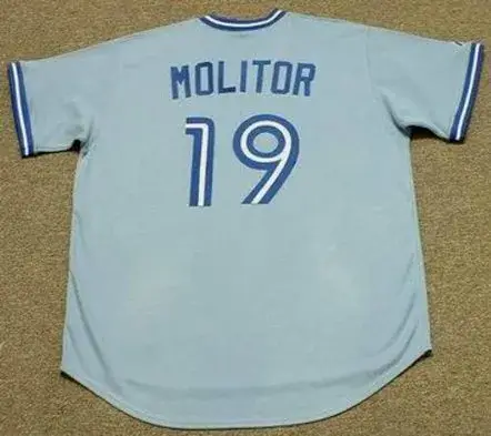 PAUL MOLITOR Toronto Blue Jays Majestic Cooperstown Throwback Away Baseball Jersey 