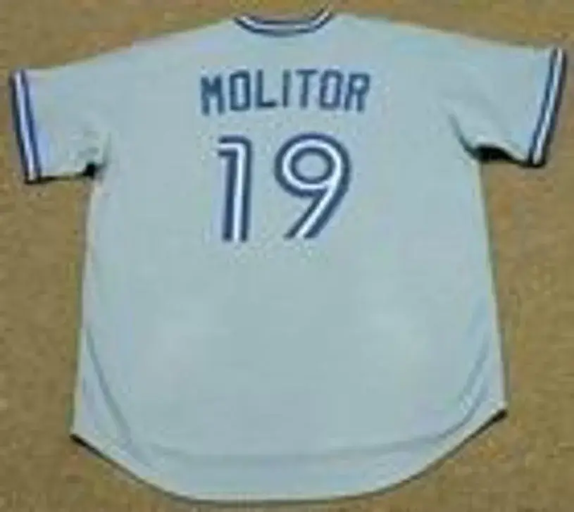 PAUL MOLITOR Toronto Blue Jays Majestic Cooperstown Throwback Away Baseball Jersey 