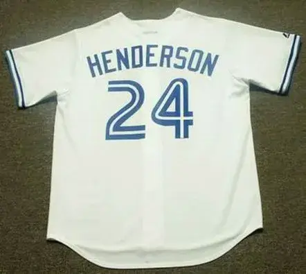 RICKEY HENDERSON Toronto Blue Jays 1993 Home Majestic Baseball Throwback Jersey 