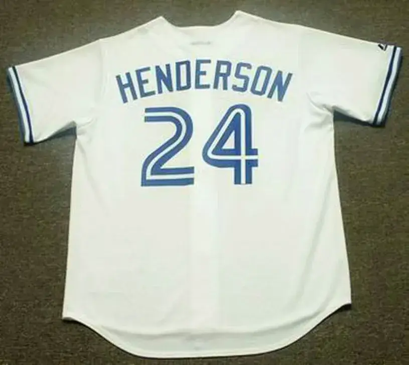 RICKEY HENDERSON Toronto Blue Jays 1993 Home Majestic Baseball Throwback Jersey 