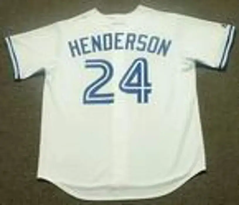 RICKEY HENDERSON Toronto Blue Jays 1993 Home Majestic Baseball Throwback Jersey 
