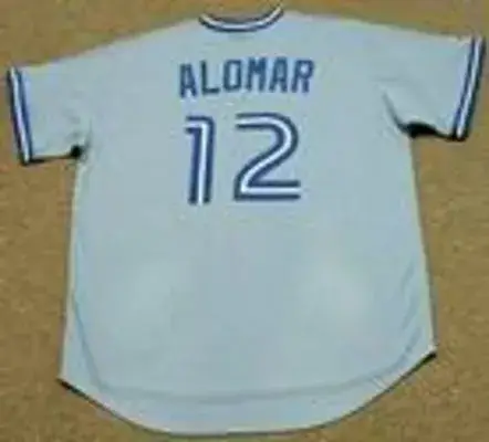 ROBERTO ALOMAR Toronto Blue Jays Majestic Cooperstown Throwback Away Baseball Jersey 