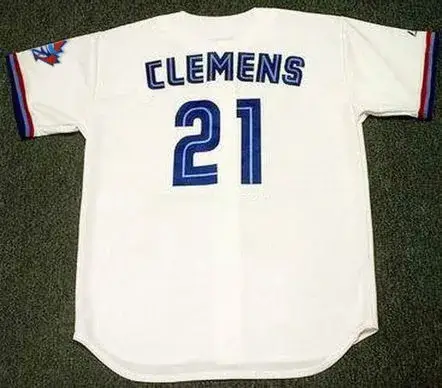 ROGER CLEMENS Toronto Blue Jays 1997 Majestic Throwback Home Baseball Jersey 