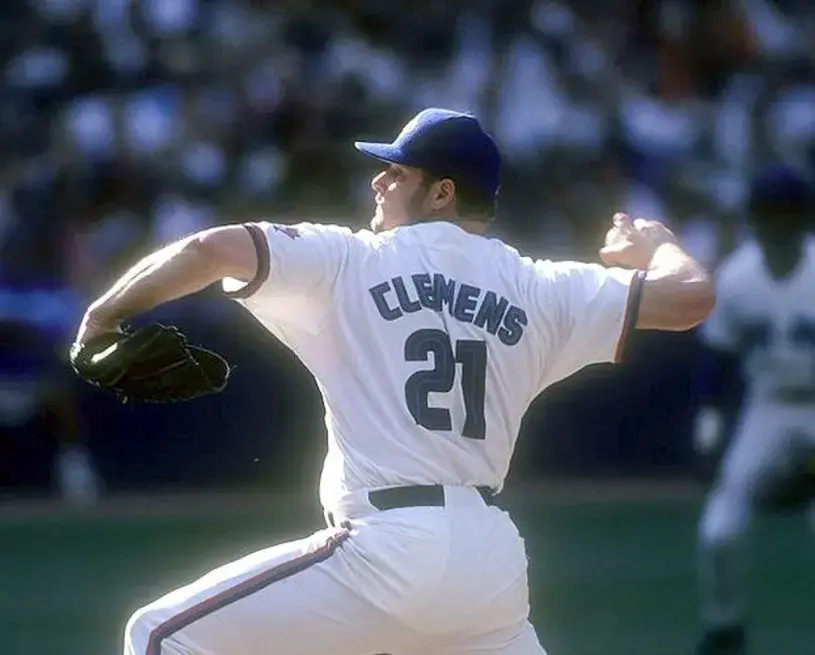 ROGER CLEMENS Toronto Blue Jays 1997 Majestic Throwback Home Baseball Jersey 