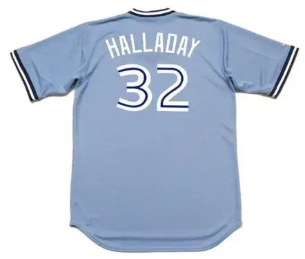 ROY HALLADAY Toronto Blue Jays 2008 Away Majestic Throwback Baseball Jersey 