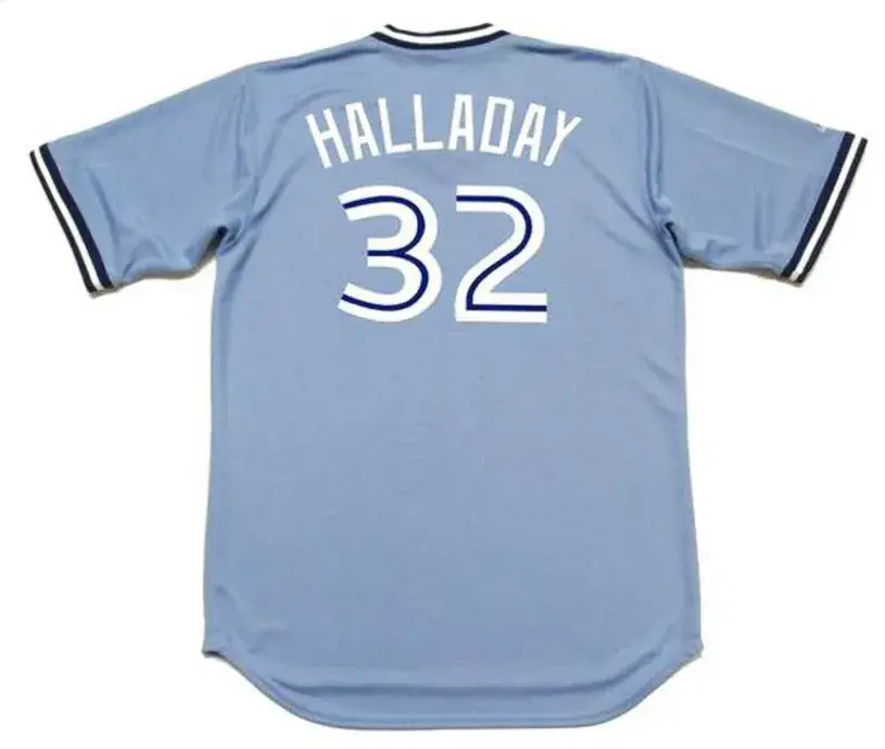 ROY HALLADAY Toronto Blue Jays 2008 Away Majestic Throwback Baseball Jersey 