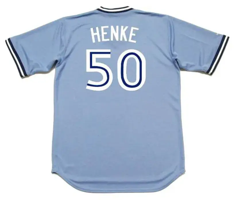 TOM HENKE Toronto Blue Jays 1987 Majestic Cooperstown Away Baseball Jersey 